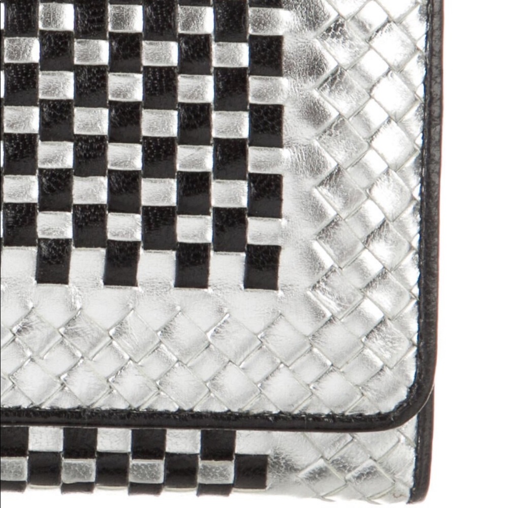 Prada Silver & Black Leather Continental Wallet - Picture 7 of 17